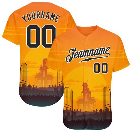 Halloween 3D Personalized Horror Night Baseball Jersey - Custom Design Personalized 3D Halloween Horror Night Baseball Jersey