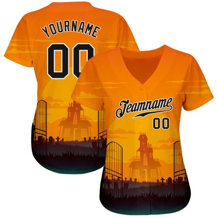 Halloween 3D Personalized Horror Night Baseball Jersey - Custom Design Personalized 3D Halloween Horror Night Baseball Jersey