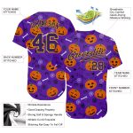 Custom 3D Halloween Pumpkins Jersey for Kids and Adults - Unique Baseball Apparel Personalized 3D Halloween Pumpkins Baseball