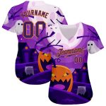 Personalized 3D Halloween Pumpkins Baseball Jersey for Horror Night, Size 2 Personalized 3D Halloween Pumpkins Horror Night