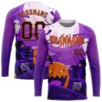 Horror Night Personalized 3D Halloween Pumpkins Long Sleeve Performance T-Shirt Personalized 3D Halloween Pumpkins Horror
