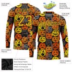Personalized 3D Halloween Pumpkins Long Sleeve T-Shirt for Performance Wear Personalized 3D Halloween Pumpkins Long Sleeve