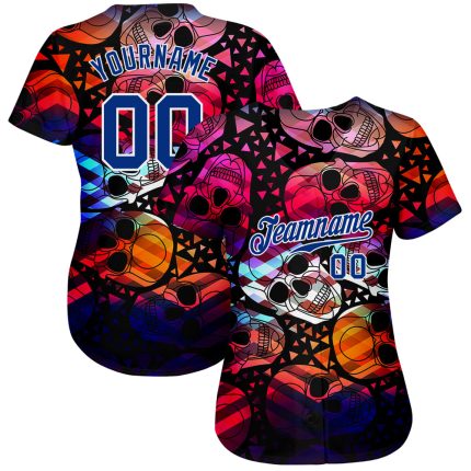 Custom 3D Halloween Skulls Baseball Jersey - Unique Personalized Sportswear 08 Personalized 3D Halloween Skulls Baseball