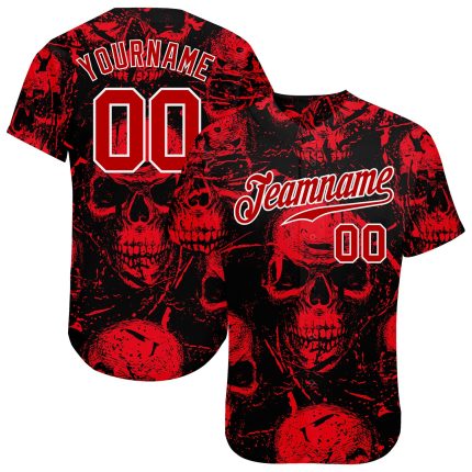 3D Personalized Halloween Skulls Jersey for Baseball Fans - Custom Baseball Jersey Personalized 3D Halloween Skulls Baseball