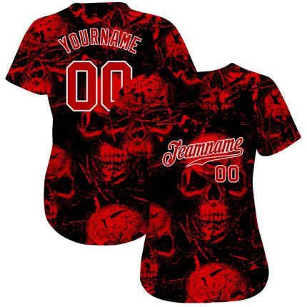 3D Personalized Halloween Skulls Jersey for Baseball Fans - Custom Baseball Jersey Personalized 3D Halloween Skulls Baseball