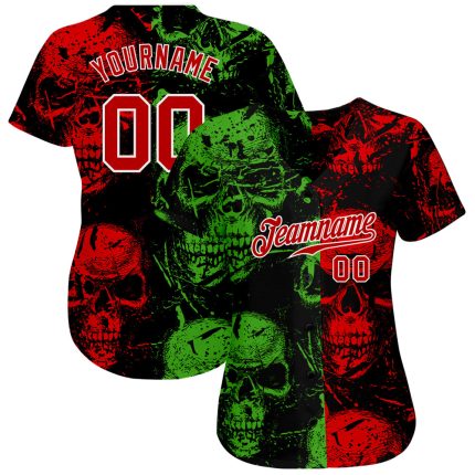 Custom 3D Halloween Skulls Baseball Jersey - Unique Personalized Apparel Personalized 3D Halloween Skulls Baseball Jersey