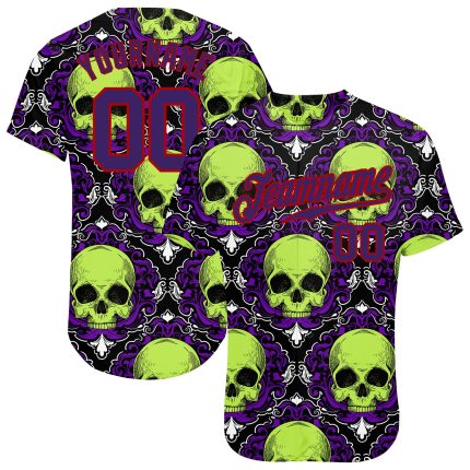Custom 3D Halloween Skulls Baseball Jersey for Men and Women - Unique Style Personalized 3D Halloween Skulls Baseball Jersey
