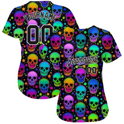 Custom 3D Halloween Skull Baseball Jersey - Unique Spooky Apparel for Fans Personalized 3D Halloween Skulls Baseball Jersey