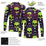 3D Personalized Halloween Skulls Long Sleeve T-Shirt for Performance and Comfort Personalized 3D Halloween Skulls Long Sleeve