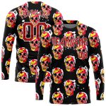 3D Halloween Skulls Personalized Long Sleeve Performance T-Shirt for Men and Women Personalized 3D Halloween Skulls Long