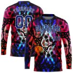 Personalized Halloween 3D Skull Long Sleeve Performance T-Shirt for Men and Women Personalized 3D Halloween Skulls Long Sleeve