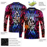 Personalized Halloween 3D Skull Long Sleeve Performance T-Shirt for Men and Women Personalized 3D Halloween Skulls Long Sleeve