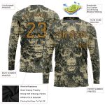 Custom 3D Halloween Skull Long Sleeve Performance T-Shirt for Men and Women Personalized 3D Halloween Skulls Long Sleeve
