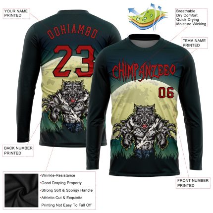 Personalized 3D Halloween Trick or Treat Long Sleeve T-Shirt for Horror Night Performance Personalized 3D Halloween Trick