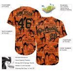 Happy Halloween Black Cats Spiders Personalized 3D Baseball Jersey Personalized 3D Happy Halloween Black Cats Spiders Baseball