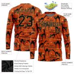 Personalized Halloween Black Cats Spiders Long Sleeve Performance T-Shirt Personalized 3D Happy Halloween Black Cats Spiders