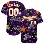 Happy Halloween Personalized 3D Spiders Baseball Jersey for Men and Women Personalized 3D Happy Halloween Spiders Baseball