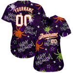 Happy Halloween Personalized 3D Spiders Baseball Jersey for Men and Women Personalized 3D Happy Halloween Spiders Baseball
