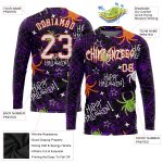 Happy Halloween Spiders 3D Personalized Long Sleeve Performance T-Shirt Personalized 3D Happy Halloween Spiders Long Sleeve
