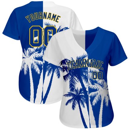 Personalized 3D Baseball Jersey with Hawaii Coconut Trees Design Personalized 3D Hawaii Coconut Trees Baseball Jersey 2