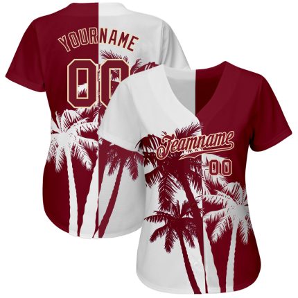 Custom 3D Coconut Trees Baseball Jersey for Hawaii Fans - Personalized Design Personalized 3D Hawaii Coconut Trees Baseball