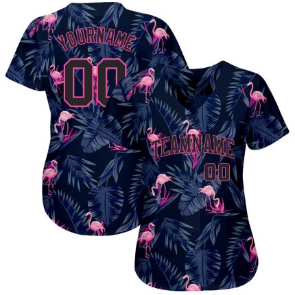 Personalized 3D Flamingo Baseball Jersey | Custom Hawaii Theme Jersey Personalized 3D Hawaii Flamingo Baseball Jersey