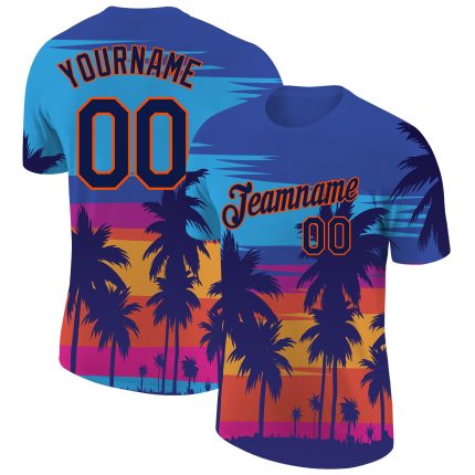 Personalized 3D Hawaii Palm Trees Tee - Custom Performance T-Shirt for Men and Women Personalized 3D Hawaii Palm Trees Performance