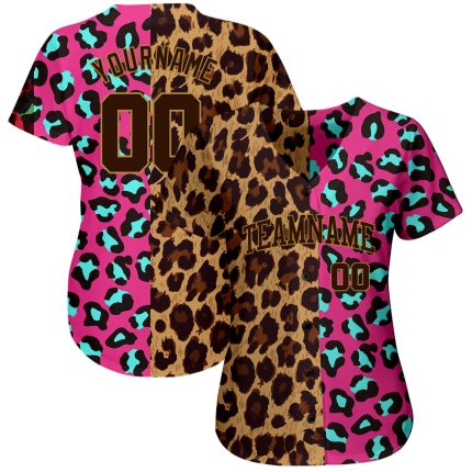 Custom 3D Leopard Print Baseball Jersey for Personalized Style Personalized 3D Leopard Baseball Jersey 2