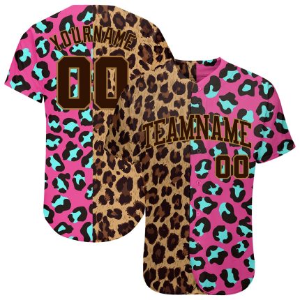 Custom 3D Leopard Print Baseball Jersey for Personalized Style Personalized 3D Leopard Baseball Jersey 2