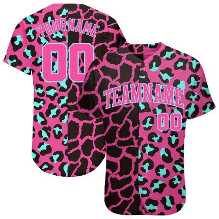 Custom 3D Leopard Print Baseball Jersey - Stylish Personalized Sports Apparel Personalized 3D Leopard Baseball Jersey