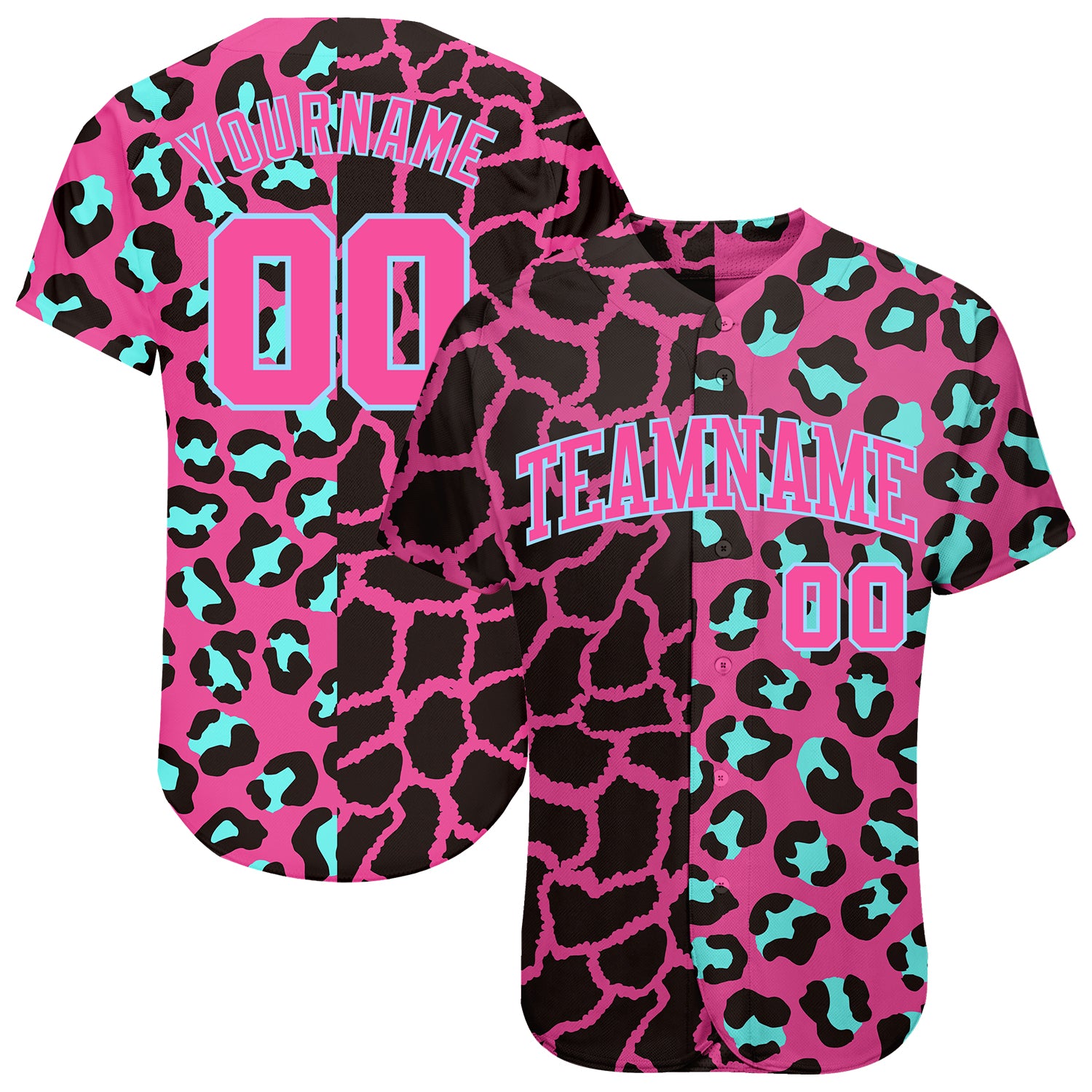 Custom 3D Leopard Print Baseball Jersey - Stylish Personalized Sports Apparel Personalized 3D Leopard Baseball Jersey