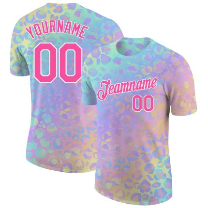 Custom 3D Leopard Print T-Shirt - Performance Athletic Wear for Men and Women Personalized 3D Leopard Performance T-Shirt
