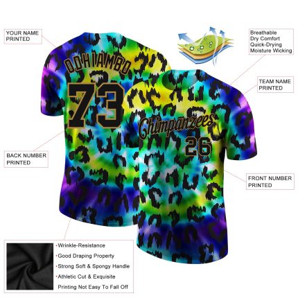 Custom 3D Leopard Design Performance T-Shirt for Men and Women Personalized 3D Leopard Performance T-Shirt 4