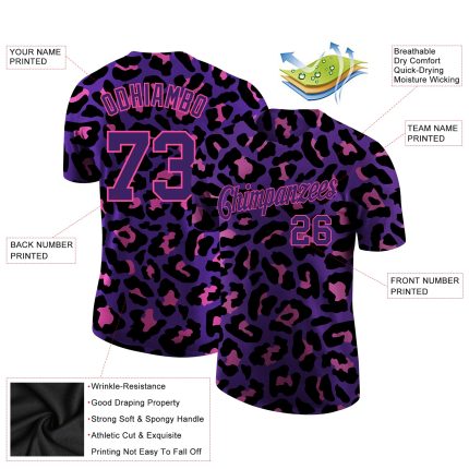 Custom 3D Leopard Graphic Performance T-Shirt for Men and Women - High Quality, Stylish Fit Personalized 3D Leopard Performance