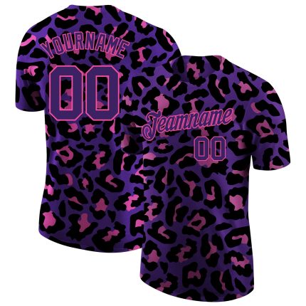 Custom 3D Leopard Graphic Performance T-Shirt for Men and Women - High Quality, Stylish Fit Personalized 3D Leopard Performance