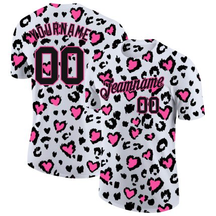 Leopard Print Personalized Performance T-Shirt for Men and Women, 3D Design Personalized 3D Leopard Performance T-Shirt