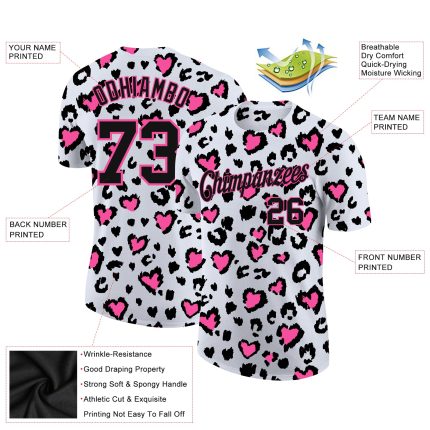 Leopard Print Personalized Performance T-Shirt for Men and Women, 3D Design Personalized 3D Leopard Performance T-Shirt