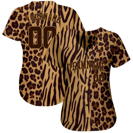 Personalized 3D Leopard Skin and Zebra Stripe Baseball Jersey - Custom Sports Apparel Personalized 3D Leopard Skin Zebra