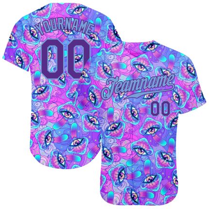 Psychedelic Magic Mushroom Baseball Jersey - Personalized 3D Design, Unique Style Personalized 3D Magic Mushrooms Psychedelic