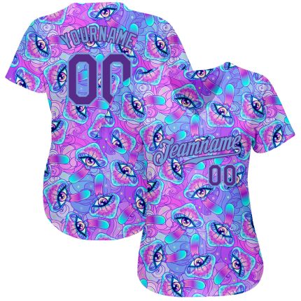 Psychedelic Magic Mushroom Baseball Jersey - Personalized 3D Design, Unique Style Personalized 3D Magic Mushrooms Psychedelic