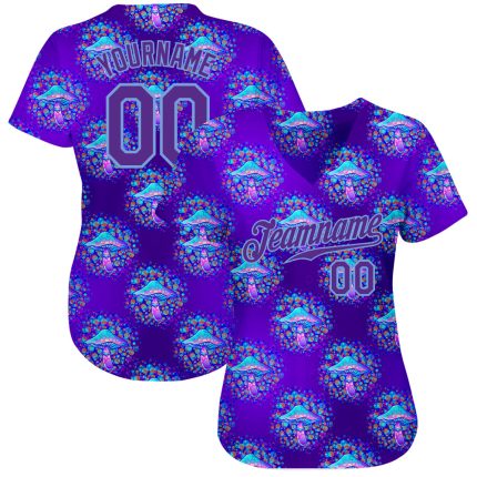 Psychedelic 3D Magic Mushrooms Personalized Baseball Jersey for Unique Style Personalized 3D Magic Mushrooms Psychedelic