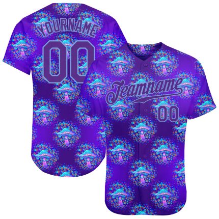 Psychedelic 3D Magic Mushrooms Personalized Baseball Jersey for Unique Style Personalized 3D Magic Mushrooms Psychedelic