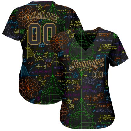 Custom 3D Math Baseball Jersey - Personalized Sports Apparel for Math Lovers Personalized 3D Math Baseball Jersey