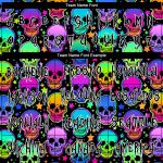 Custom Name Number Long Sleeve Performance T-Shirt Multicolored Halloween Skulls 3D Pattern Bright Design Personalized 3D