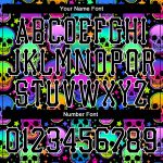 Custom Name Number Long Sleeve Performance T-Shirt Multicolored Halloween Skulls 3D Pattern Bright Design Personalized 3D
