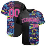 Custom Summer Hawaii Baseball Jersey with 3D Geometric Pattern, Palm Trees, Sharks, Flamingo, Personalized Name and Number