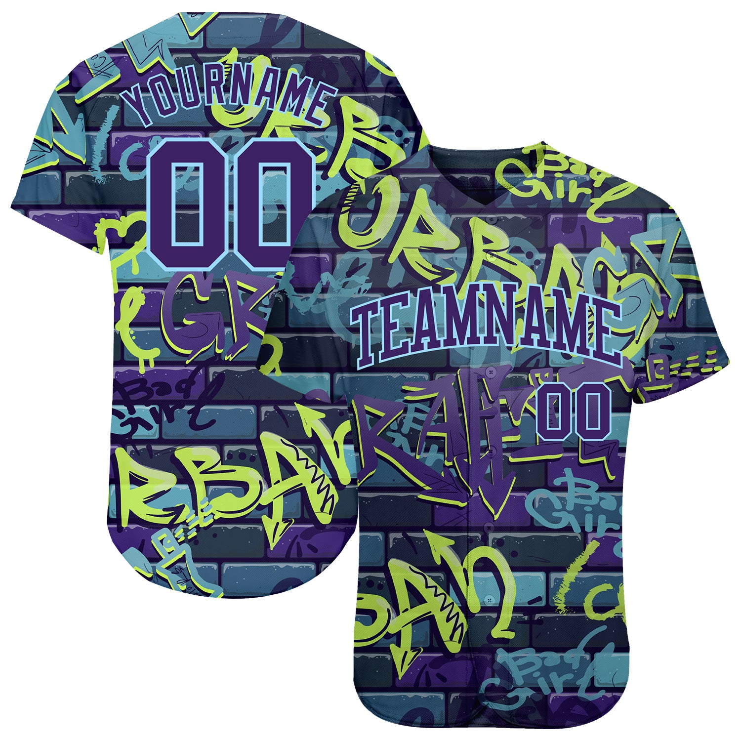 Personalized 3D Abstract Graffiti Baseball Jersey - Authentic Custom Design Jersey Personalized 3D Pattern Design Abstract