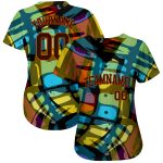 Custom Name & Number Authentic Baseball Jersey - Personalized 3D Abstract Graffiti Design Team Apparel Personalized 3D Pattern
