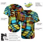 Custom Name & Number Authentic Baseball Jersey - Personalized 3D Abstract Graffiti Design Team Apparel Personalized 3D Pattern