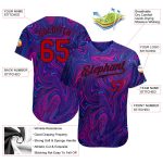 Custom Name and Number Baseball Jersey - Personalized 3D Pattern Abstract Interweaving Fluid Art Design Personalized 3D Pattern